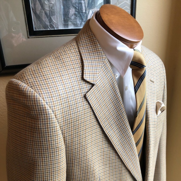 Ralph Lauren CHAPS All Silk Houndstooth Jacket Size 42L - Picture 6 of 14